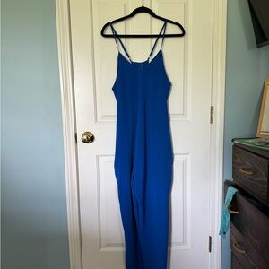 Blue Maternity Jumpsuit
